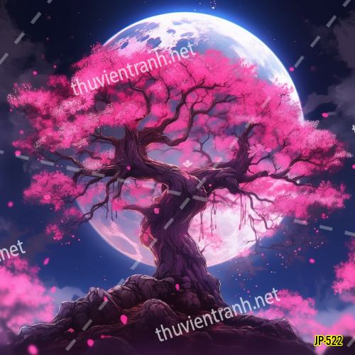 Tranh dán tường hoa anh đào-JP-522 - Tranh tường chất lượng cao